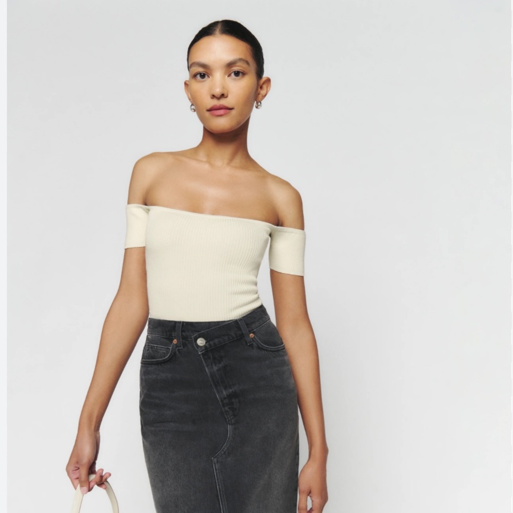 Reformation Holly Off The Shoulder Sweater S NWT